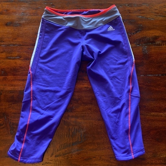 Adidas AKTIV Against Cancer Running Capri in Purple and Gray Size M - Picture 2 of 4